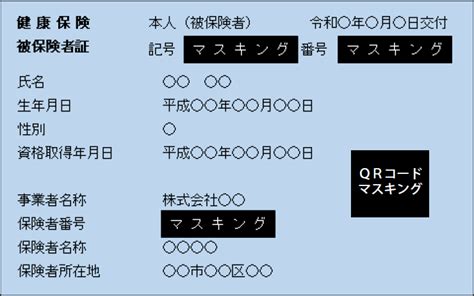 ・健康保険被保険者証（写）にマスキングをお願いします 広島市水道局公式ホームページ