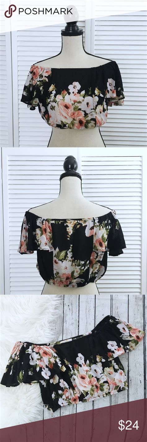 Band Of Gypsies Floral Off The Shoulder Crop Top Shoulder Crop Top