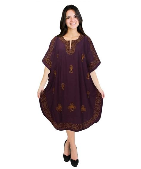 Beachwear Swimwear Embroidered Blouse Bikini Caftan Cover Ups Dress L X Purple Cb K I Uk