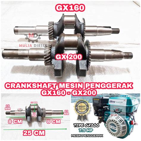 Jual Crankshaft Askrup Askruk Mesin Penggerak Generator Genset Gx160