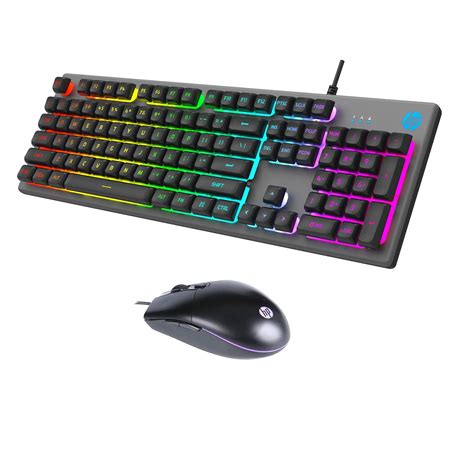 Teclado E Mouse Gamer Hp Km F Rgb Preto Cinza