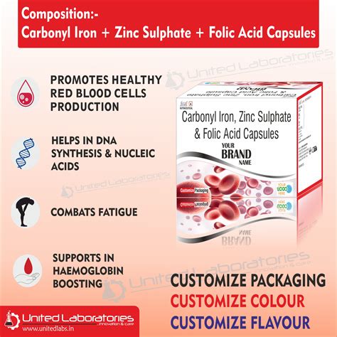 Carbonyl Iron Zinc Sulphate Folic Acid Capsules Manufacturer And