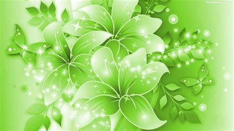 Green Flower Wallpaper Wallpapersafari