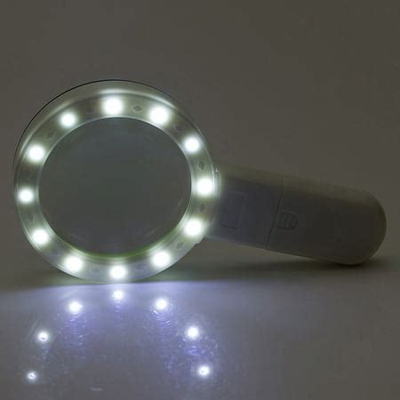 Reading Magnifier Loupe with 12 LED Lights 10X Handheld Loupe ...