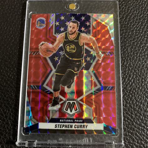 Stephen Curry 2021 22 Panini Mosaic National Pride Red Mosaic Prizm ステ