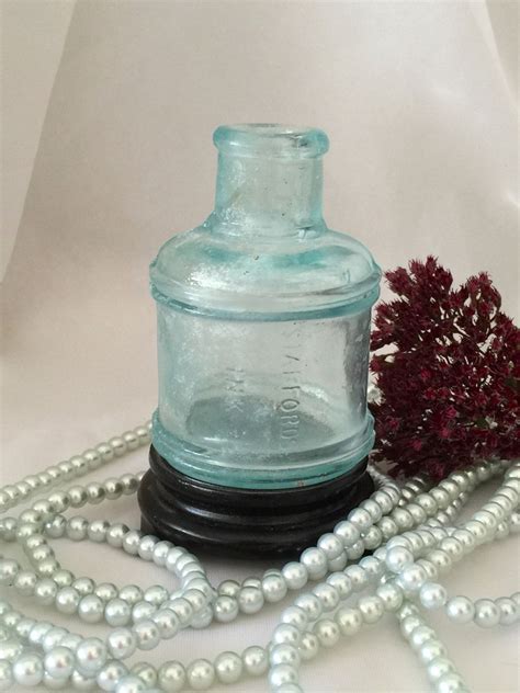 Glass Ink Bottle Staffords Ink Cylindrical Shaped 19th Etsy