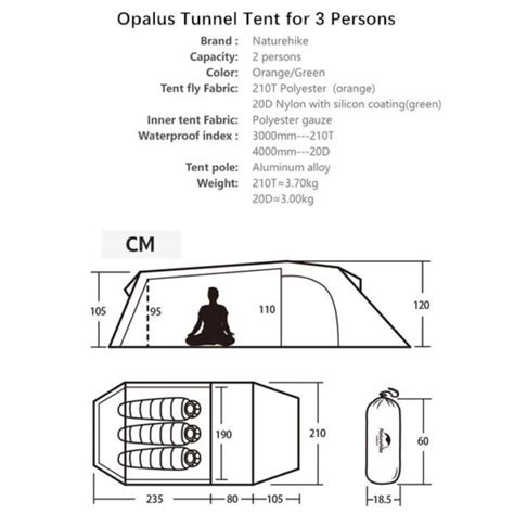 Naturehike 3p Opalus Tunel Tent With Footprint Orange Alpinist