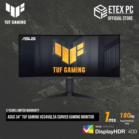 Asus Tuf Gaming Vg Vql A Curved Gaming Monitor Wqhd Va Panel