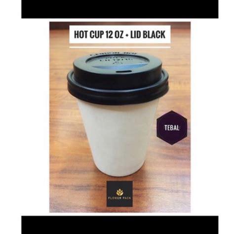 Jual Papercup 12 Oz Dan Lid Hot Cup 12 Oz Lid Hot Papercup 12 Oz Black Lid Gelas Kopi 12oz