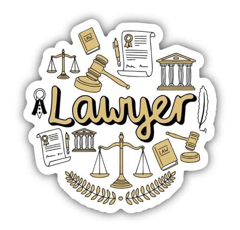 A Sticker With The Words Law And Justice On It
