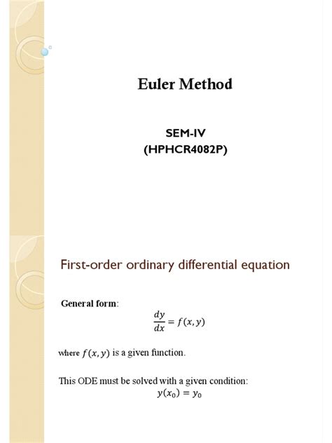 Euler Method | PDF