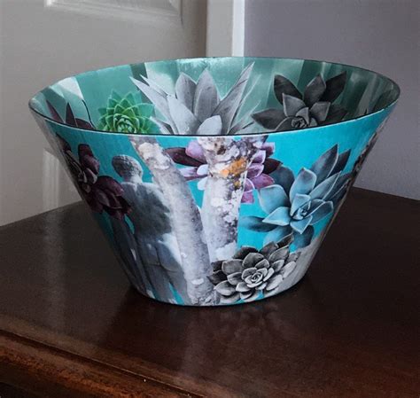 Stunning Handmade Decorated Glass Bowl Using Decoupage Techniques