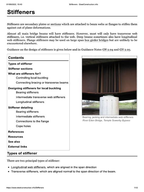 stiffeners design steelconstruction info