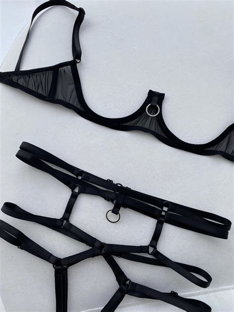 Plus Size Lingerie Handmade Lingerie For Women In Black Color Etsy