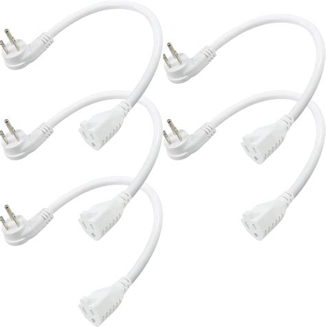 Flat Plug Short Power Extension Cord Inch Low Profile Flat Plug