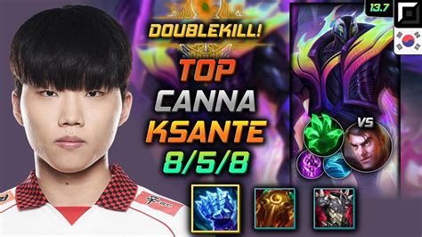 칸나 탑 크산테 템트리 룬 얼건 착취 Canna K Sante Top vs Jayce 롤 KR 13 7 YouTube