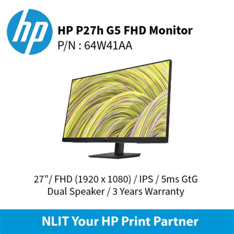 HP P27h G5 FHD Monitor (27") 64W41AA