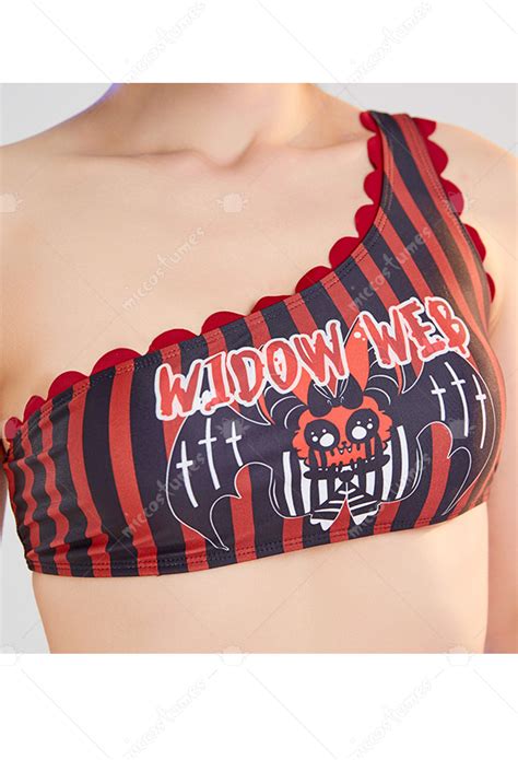 Striped Swimsuits One Shoulder Bathing Suits Bikini Sets For Sale