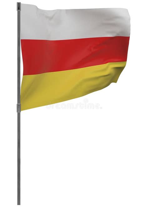 South Ossetia Flag On Pole Isolated Stock Illustration Illustration