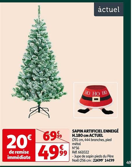 Promo Sapin Artificiel Enneig H Cm Actuel Chez Auchan Icatalogue Fr