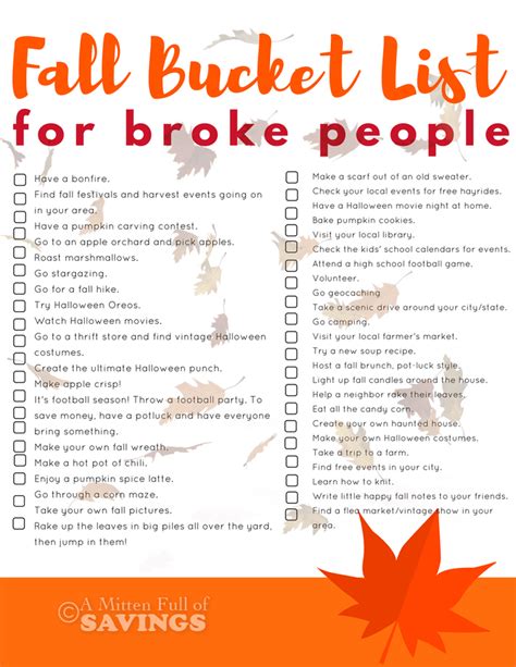 Fall Bucket List For Adults