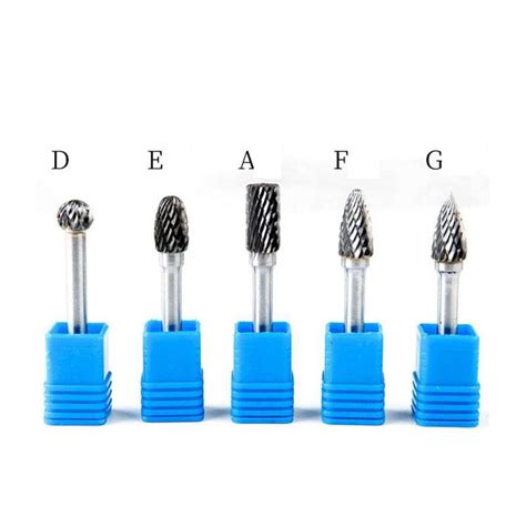 Satın alın 5PCS 6MM Shank Tungsten Karbür Oyma Çapaklar Bit Çift Kesici