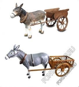 Осел с тележкой фигура на дачу