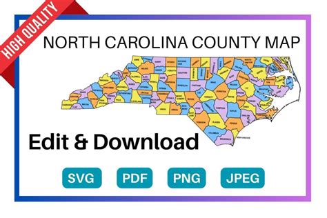 North Carolina County Map: Editable & Printable State County Maps