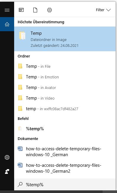 Wie man auf temporäre Dateien von Windows 10 zugreift oder sie löscht