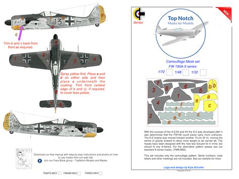 Focke Wulf Fw A Series Camouflage Pattern Paint Masks For