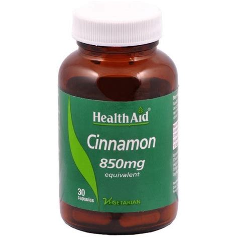 Health Aid Cinnamon 850mg 30 Capsules Bwell Pharmacy