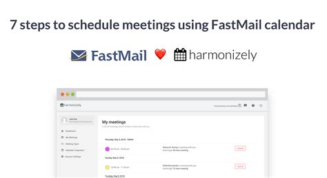 7 Steps To Schedule Meetings Using Fastmail Calendar By Harmonizely
