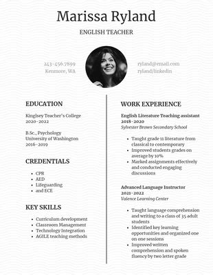 Free Teacher Resume Templates - Venngage