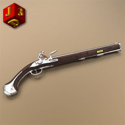 Flintlock Pistol 3D Model TurboSquid 447658