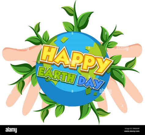 Poster Design For Happy Earth Day With Human Hands Holding The Earth