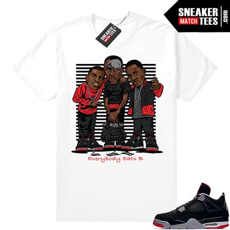 Air Jordan Retro 4 Bred Sneaker Tees Jordan Match Clothing Shop