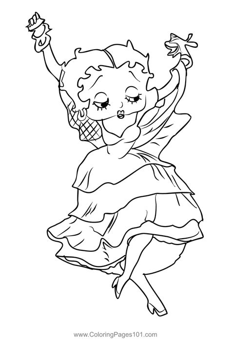 Betty Boop 1 Coloring Page for Kids - Free Betty Boop Printable