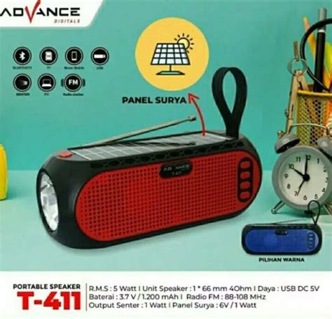 Promo Garansi 1 Tahun Advance Speaker Bluetooth Music Box Panel Surya