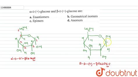 Alpha D Glucose and Beta D Glucose Are Enantiomers