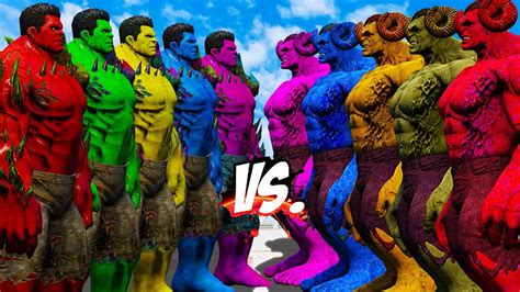 Team Hell Hulk Color Vs Team Hulk Lucifer Color Hulk Battle Epic