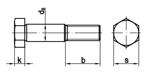 Болт призонный стяжной DIN 610 с короткой резьбовой цапфой