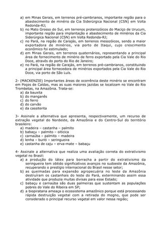 Aula 12 Extrativismo Mineral E Vegetal No Brasil PDF