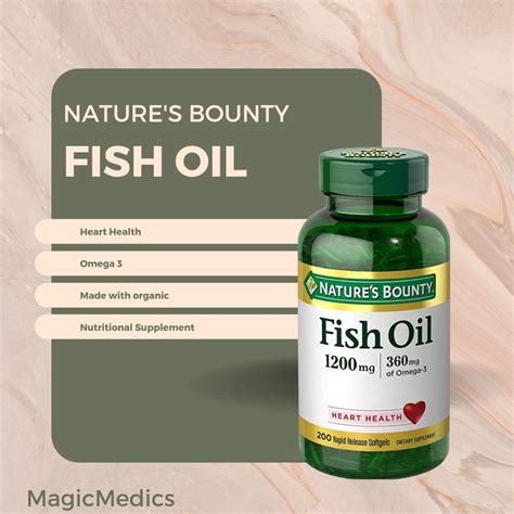 Natures Bounty Fish Oil Supports Heart Health 1200 Mg Rapid Release