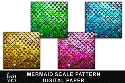 Mermaid Scale Digital Paper Bundle Png Graphic By Batvet Creative Fabrica