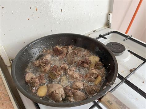 Dirty Gas Stove Cooking Oil Stains On Gas Stove When When Frying Food