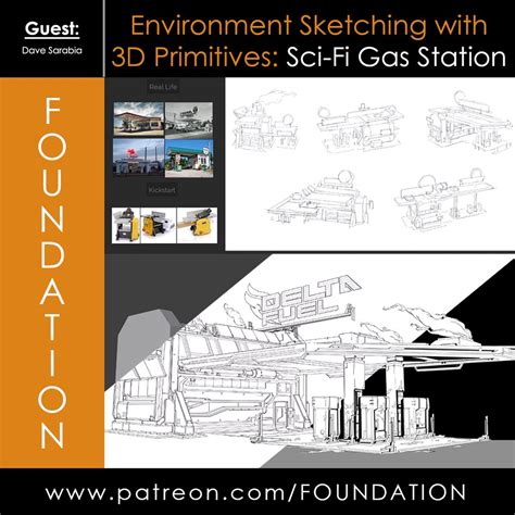 Foundation Patreon Environment Sketching With 3D Primitives Sci Fi