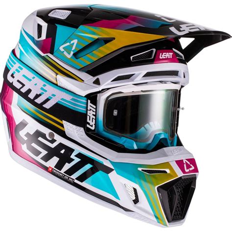 Leatt MX Helmet Kit With Goggles Moto 8 5 Composite V22 Aqua Maciag