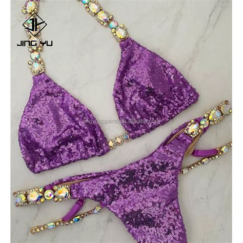 Shop Our Wholesale Custom Sequin Crystal Diamond Swimwear Bikini Set