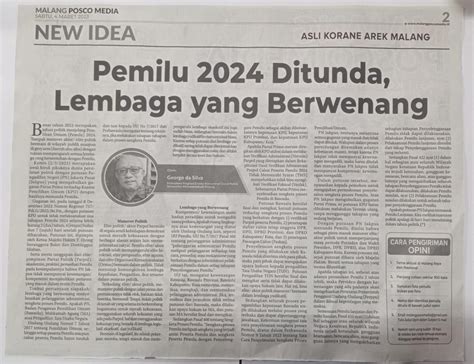 Pemilu 2024 Ditunda Lembaga Yang Berwenang Malang Posco Media UMM