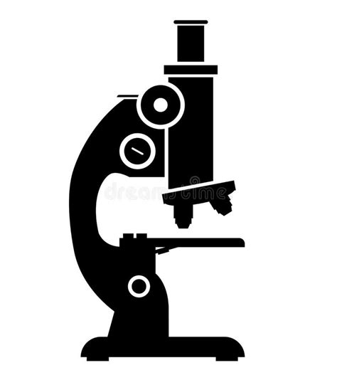 Illustration Silhouette Microscope Black Icon Isolated On White